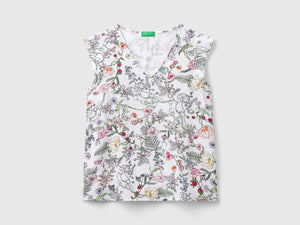 Blusa fantasia in misto viscosa sostenibile