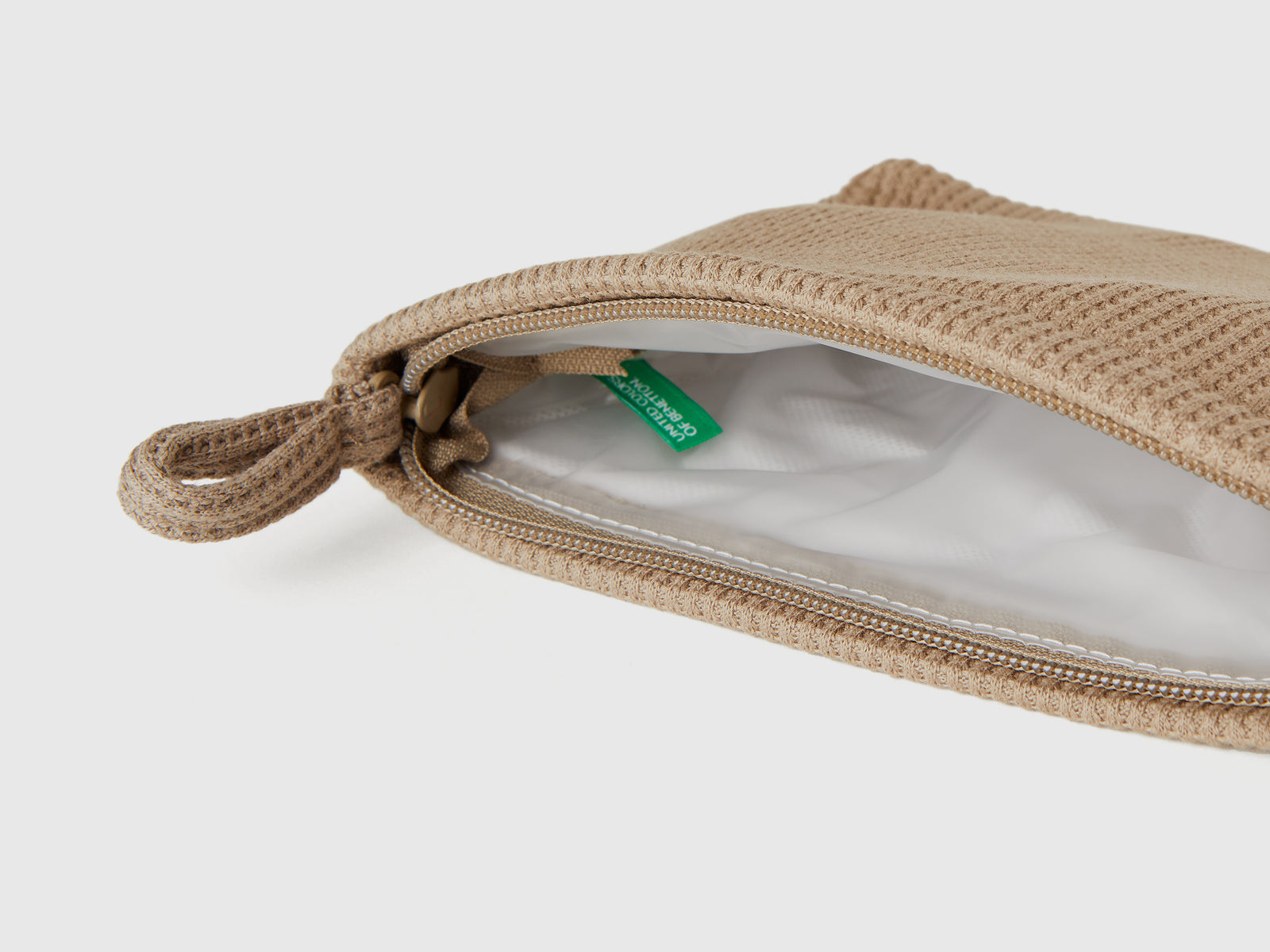 Beauty case in cotone a nido d'ape da donna beige 3 | Benetton Outlet