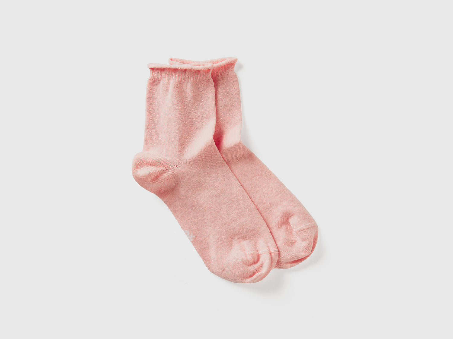 Calzini corti con lurex da donna rosa tenue | Benetton Outlet