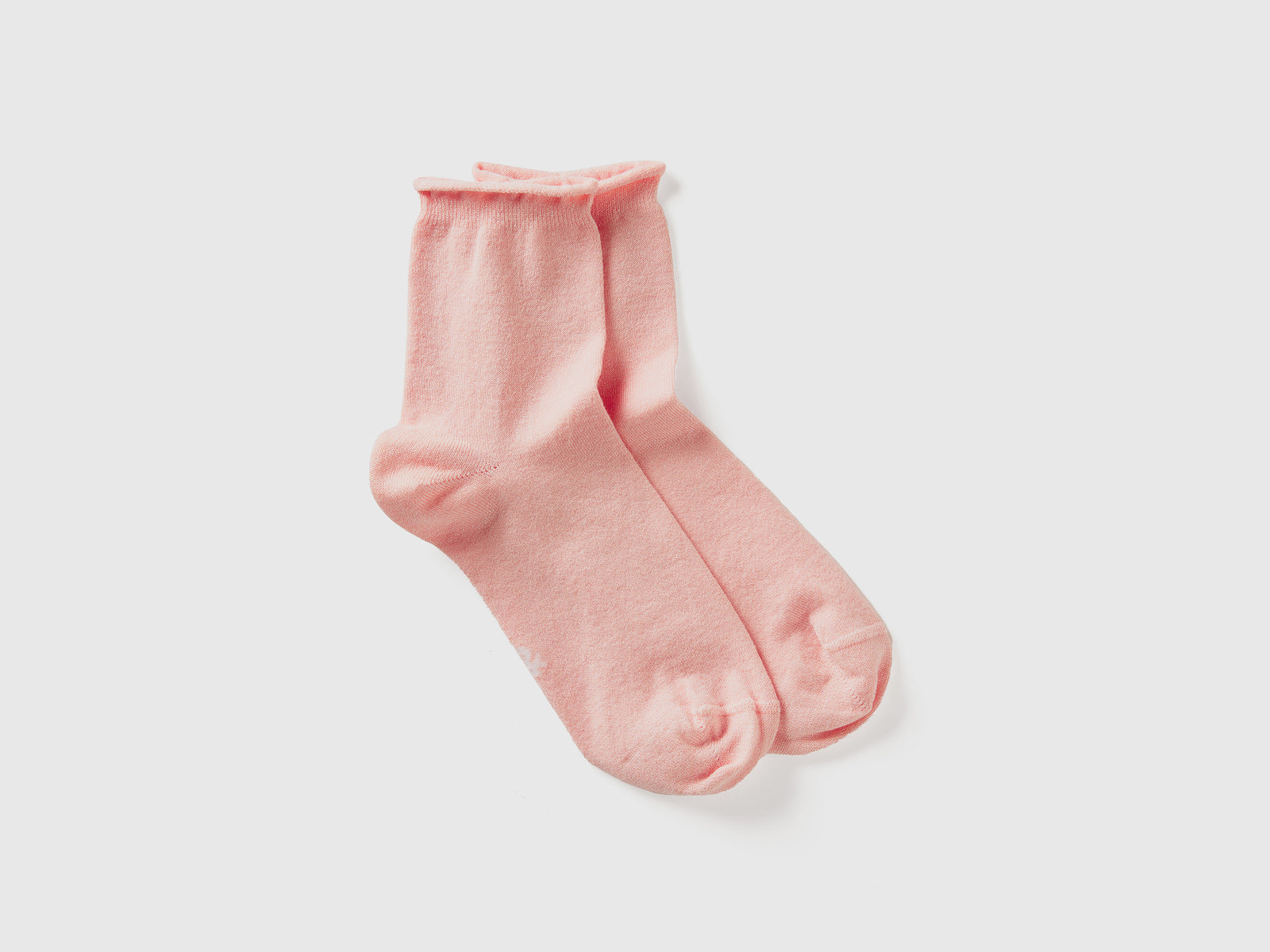 Calzini corti con lurex da donna rosa tenue | Benetton Outlet