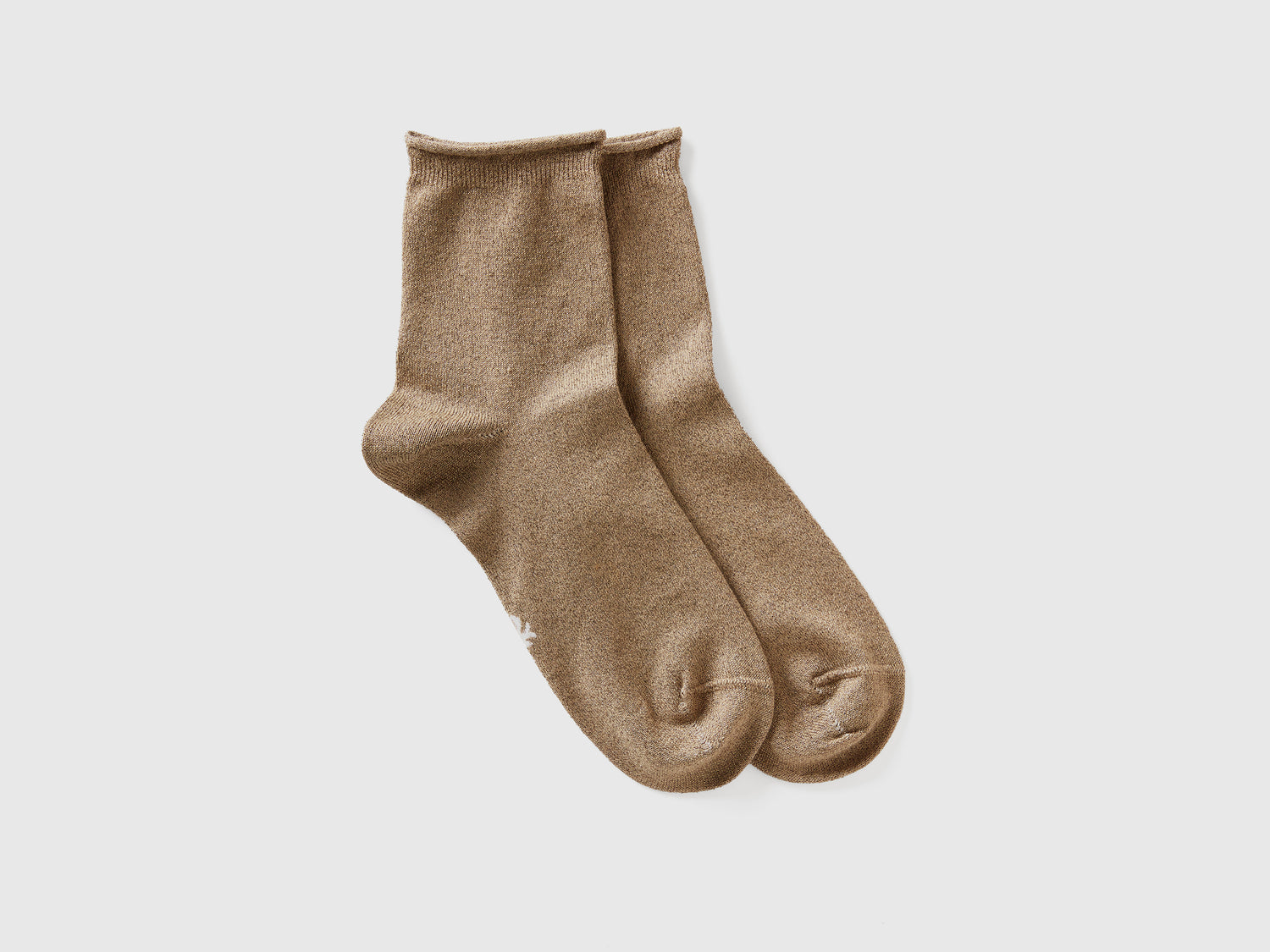 Calzini corti con lurex da donna beige | Benetton Outlet