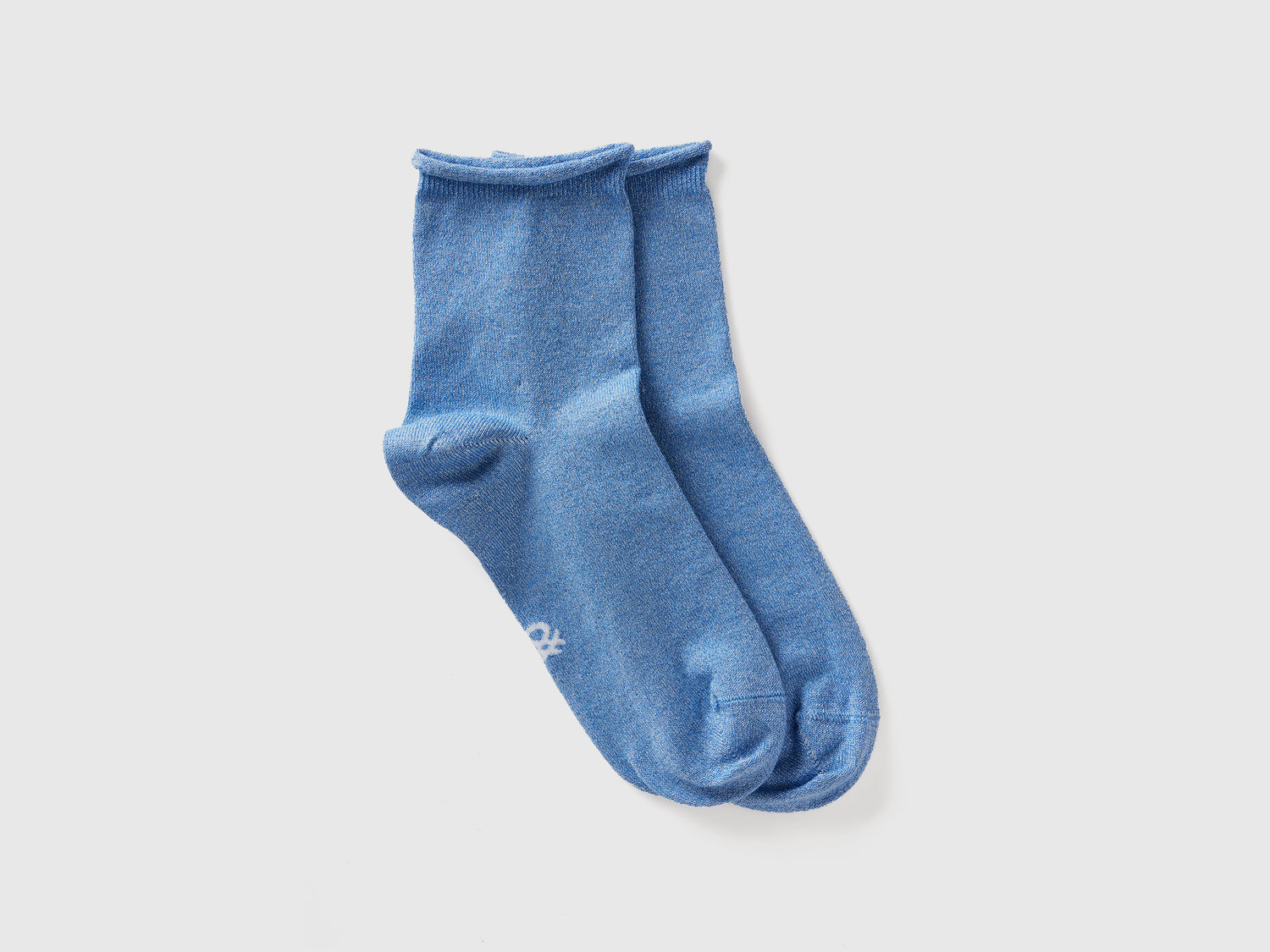 Calzini corti con lurex da donna azzurro | Benetton Outlet