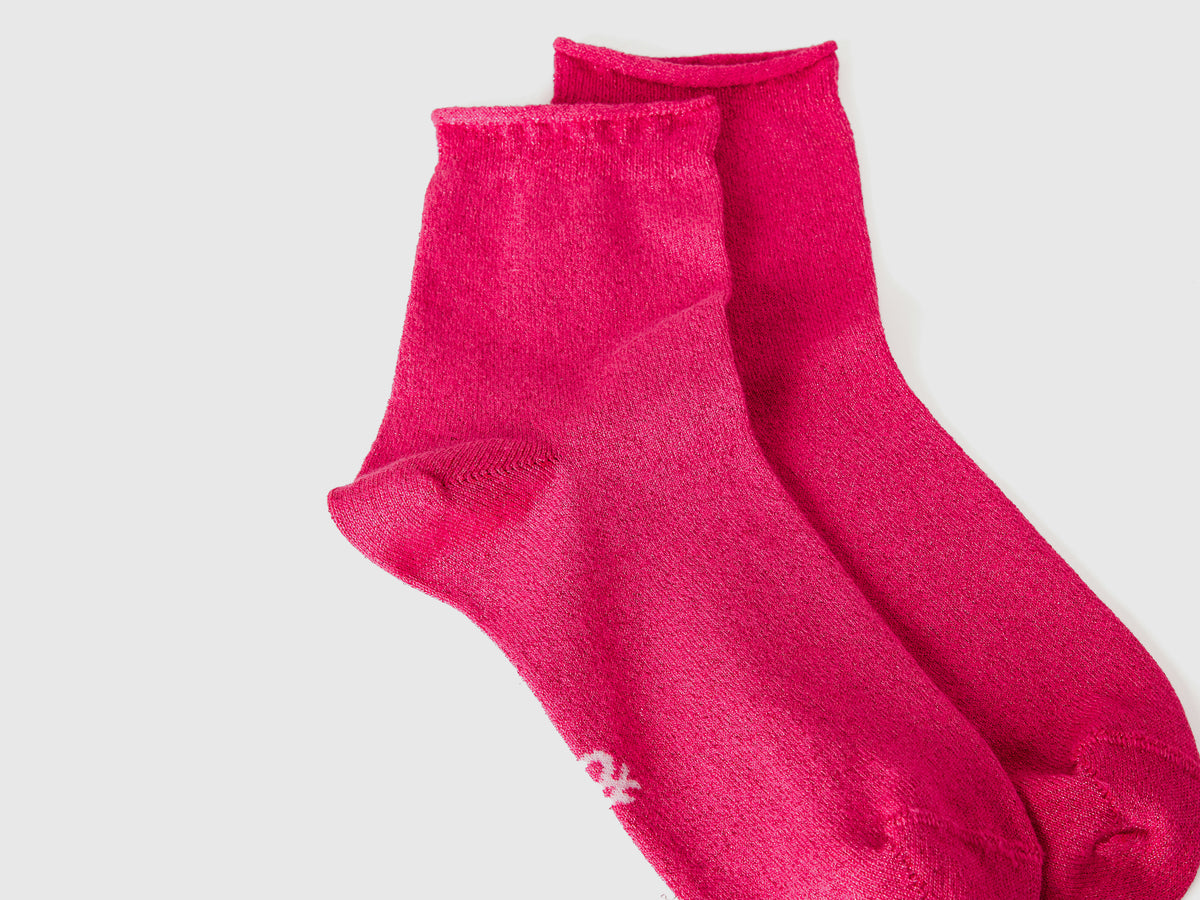 Short socks with lurex