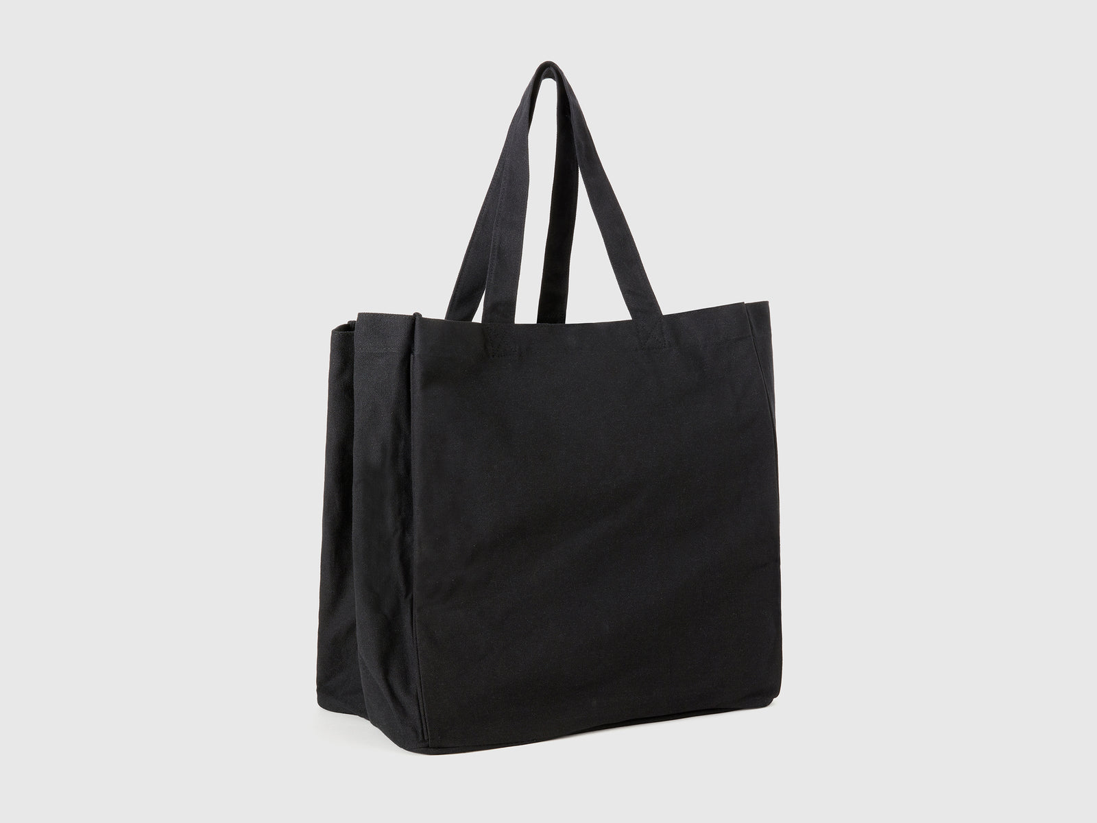 Bolsa de compras de lona da donna nero 2 | Benetton Outlet