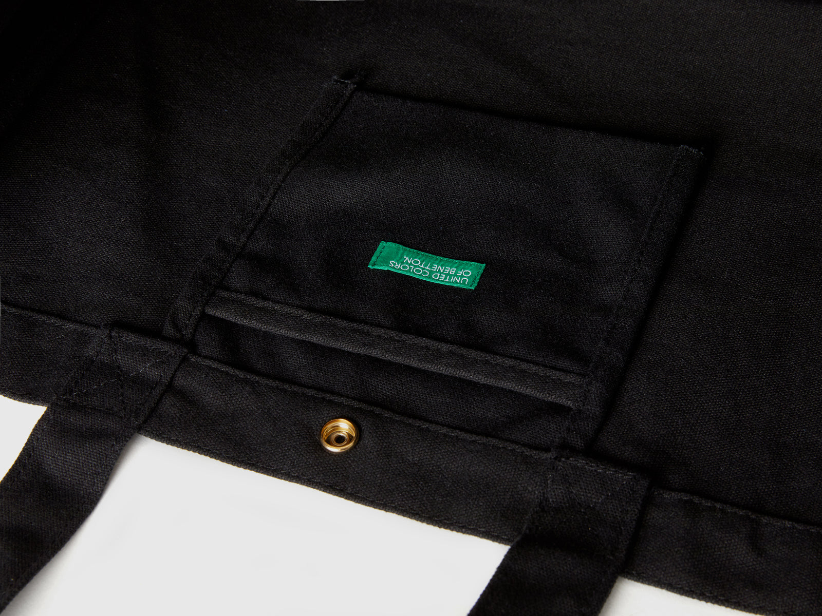 Bolsa de compras de lona da donna nero 3 | Benetton Outlet