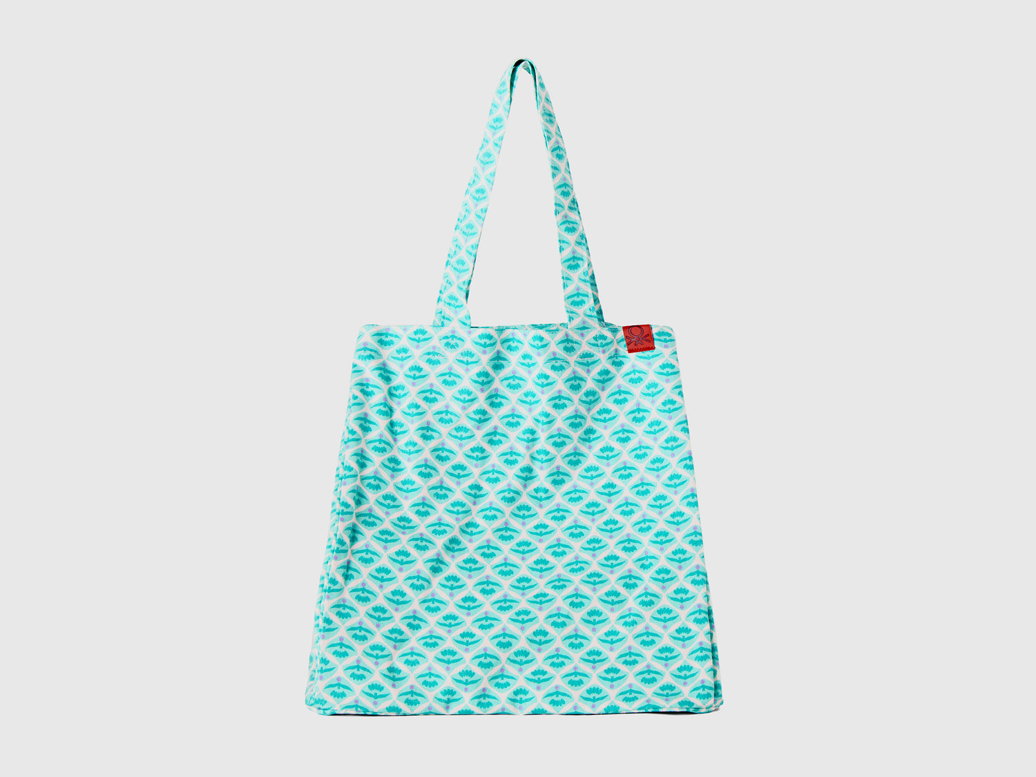 Bolsa de compras floral da donna verde acqua | Benetton Outlet