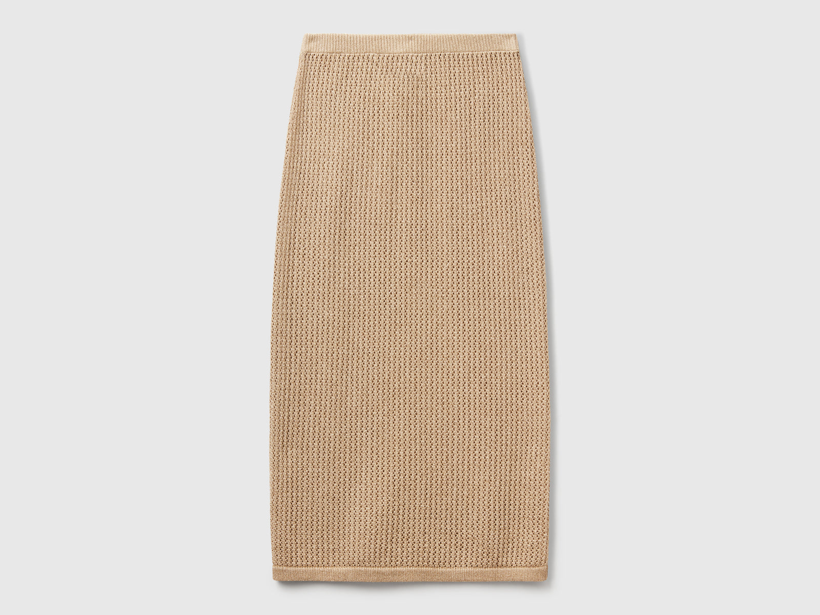 Gonna in maglia tricot da donna beige 2 | Benetton Outlet