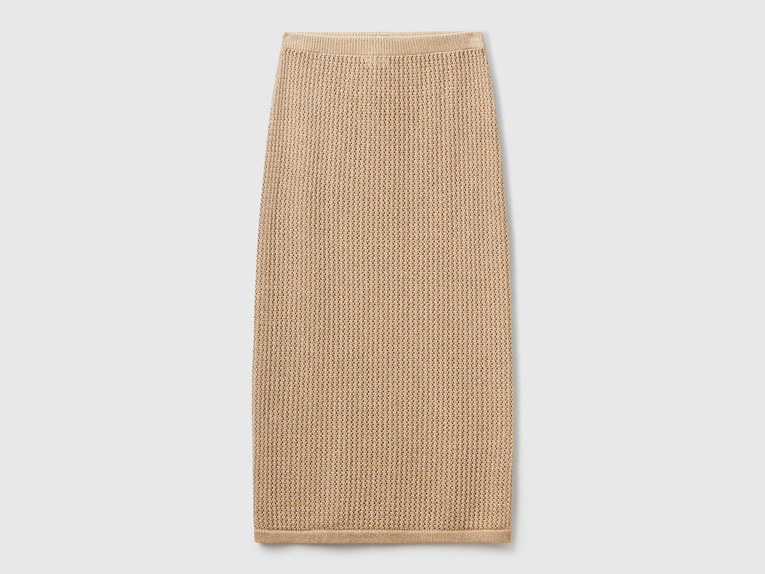 Gonna in maglia tricot da donna beige | Benetton Outlet