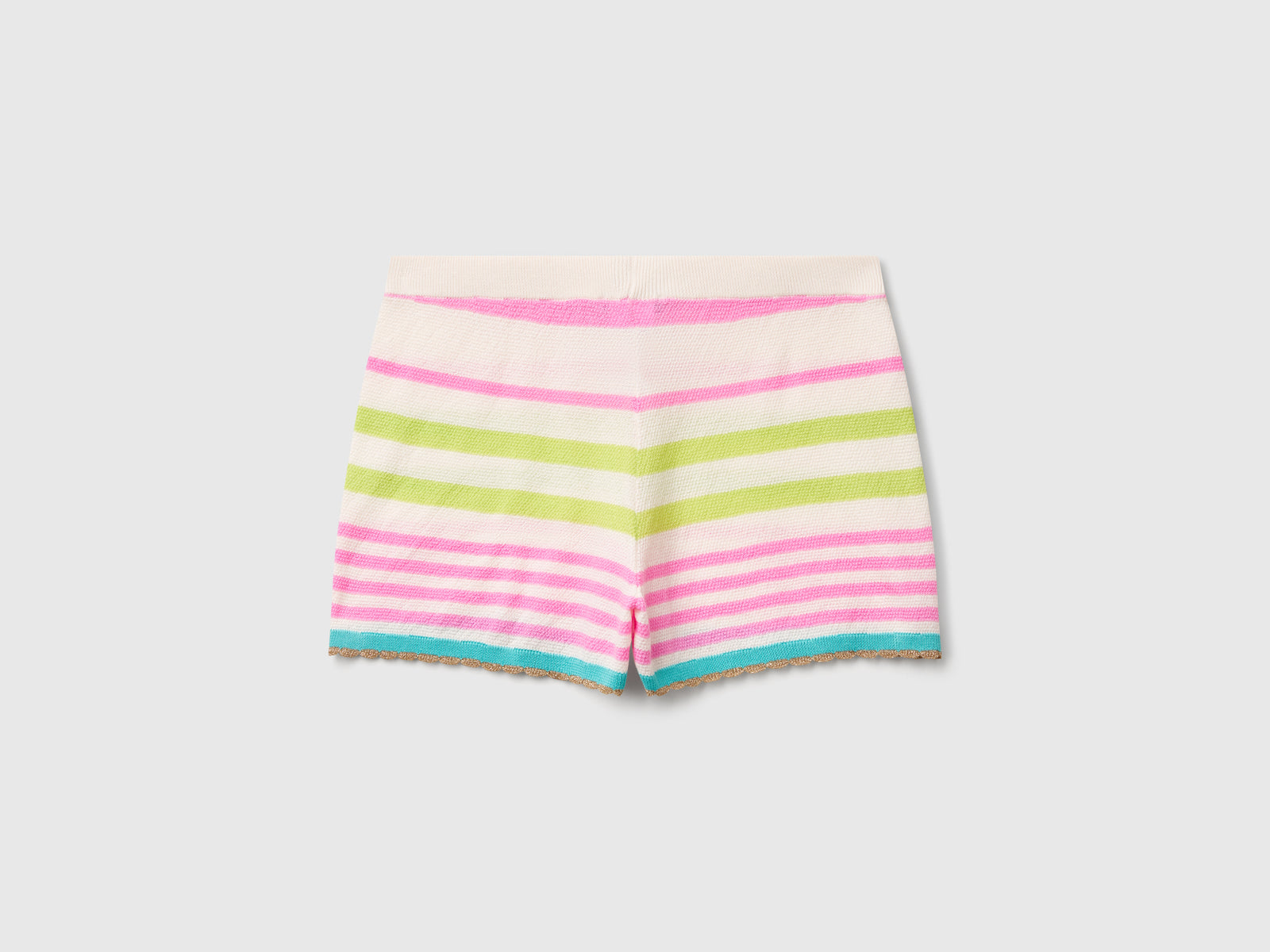 Shorts in maglia a righe da donna multi-color 2 | Benetton Outlet