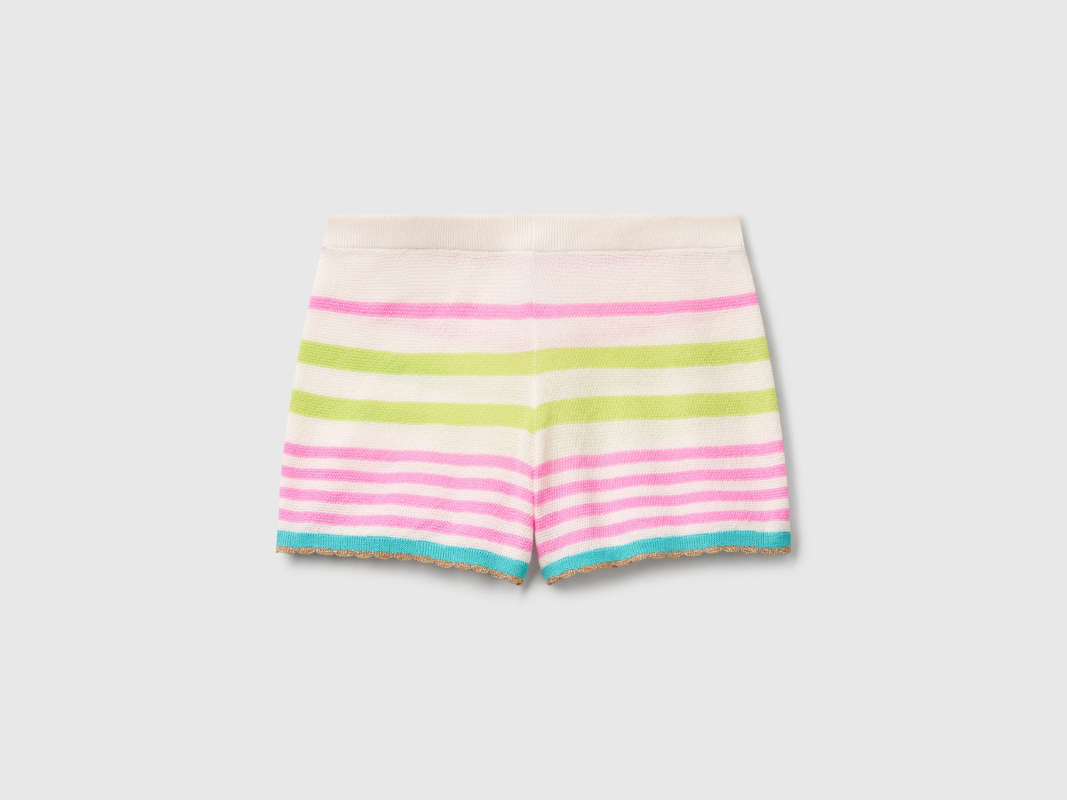 Shorts in maglia a righe da donna multi-color | Benetton Outlet