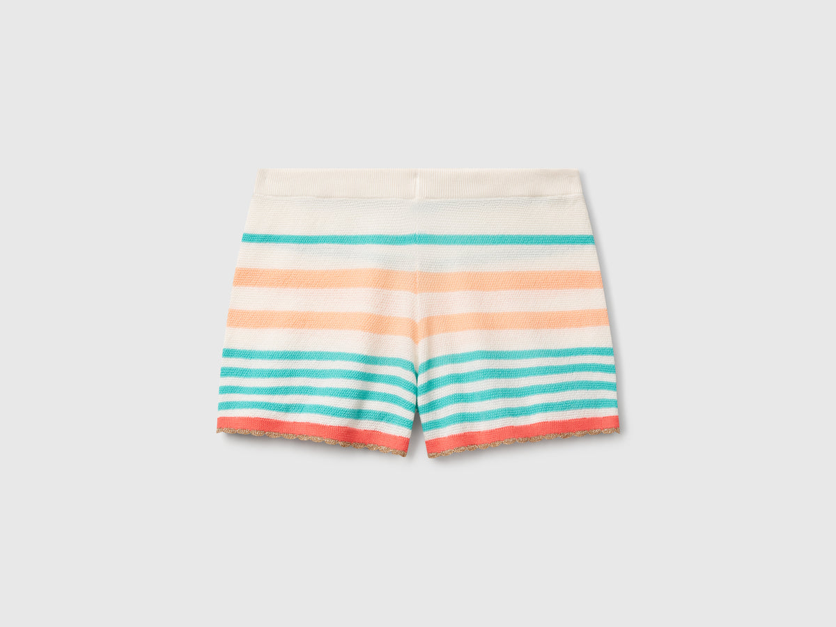 Striped knit shorts
