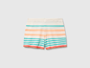 Striped knit shorts