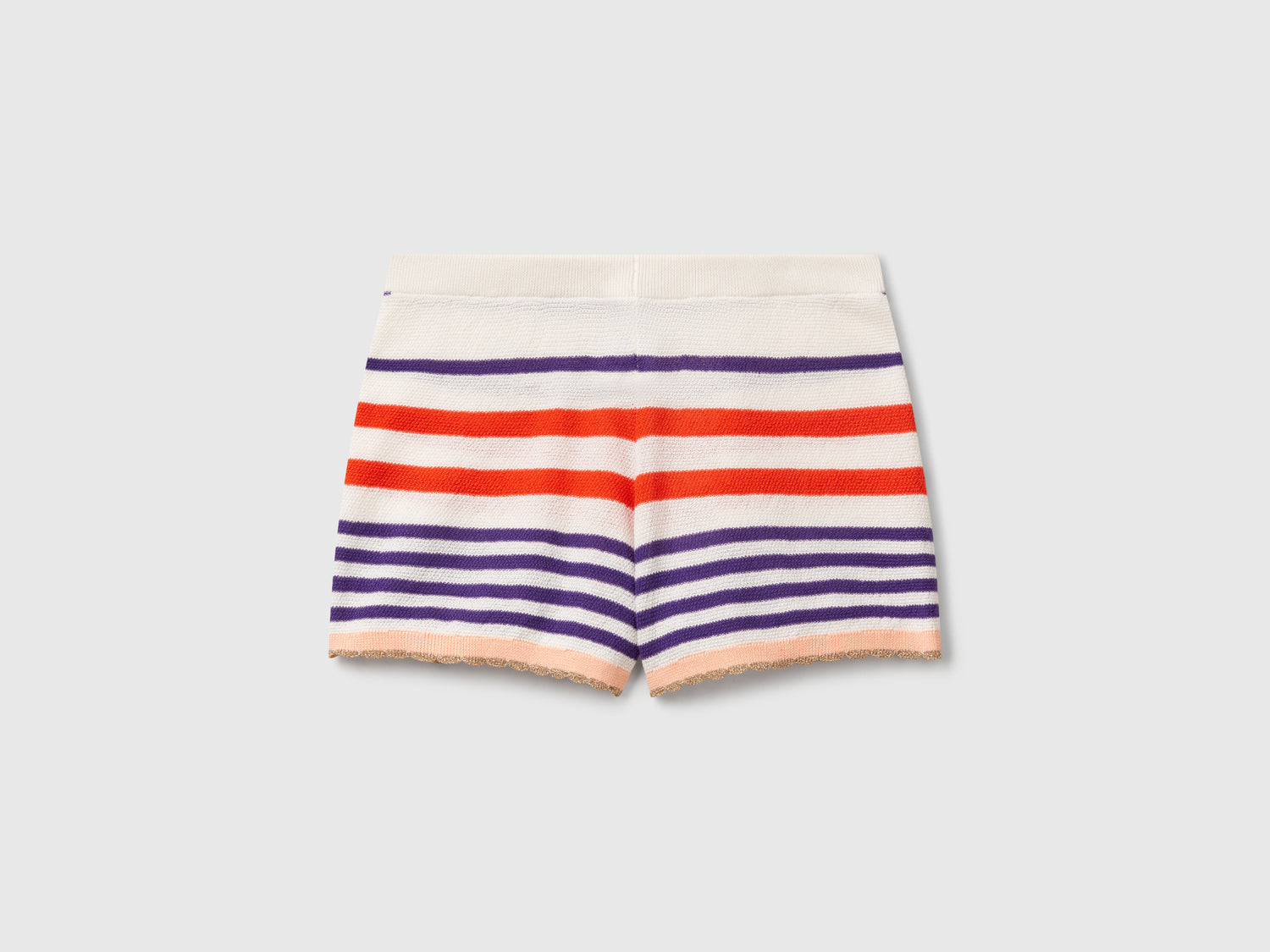 Shorts in maglia a righe da donna multi-color | Benetton Outlet