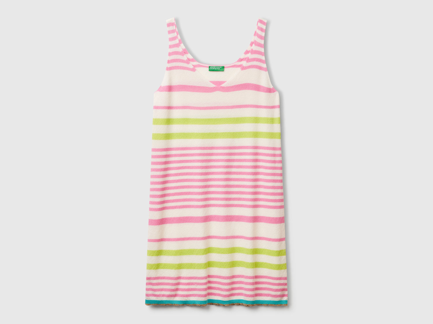 Vestito in maglia a righe da donna rosa | Benetton Outlet