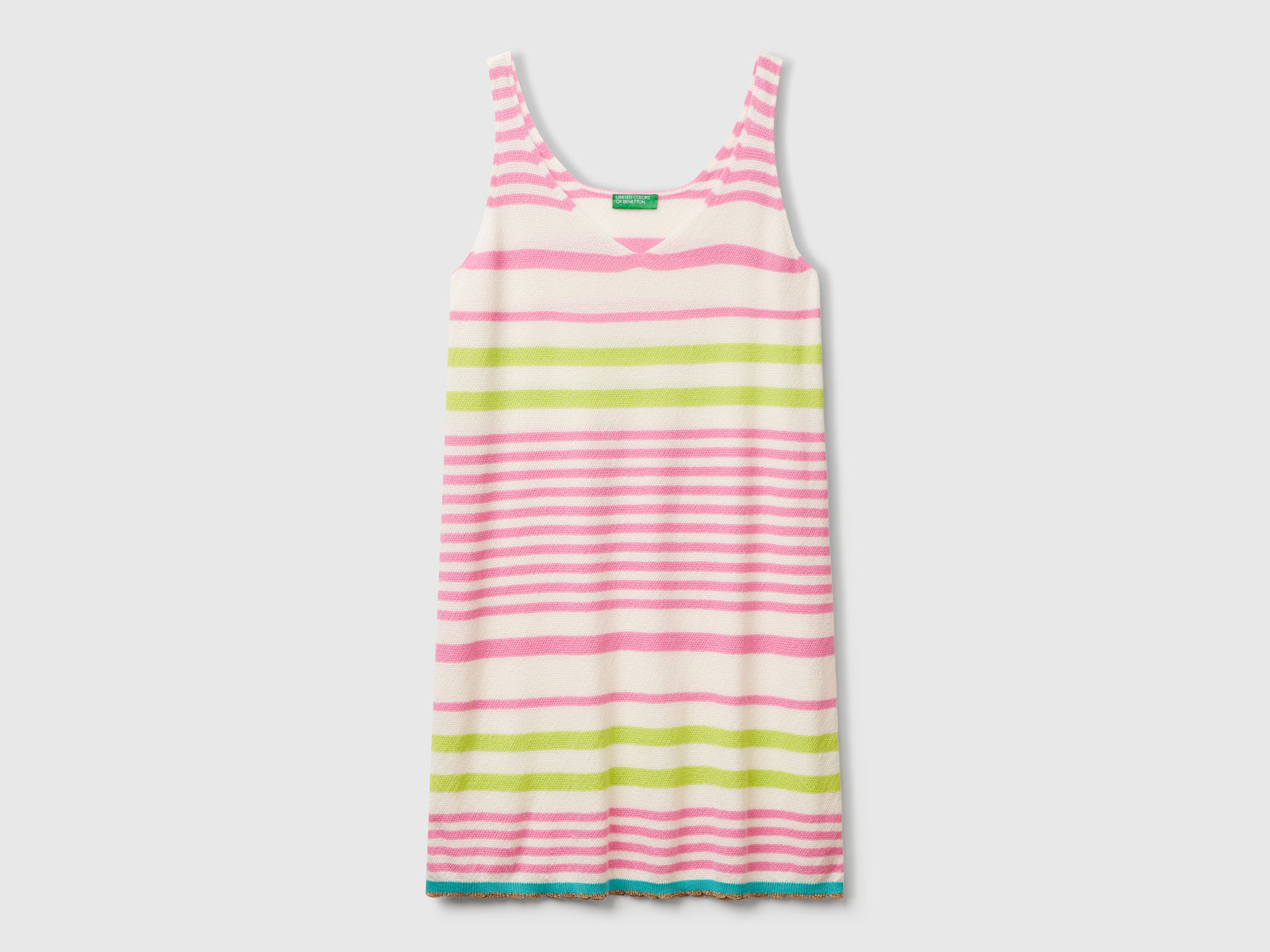 Vestito in maglia a righe da donna rosa | Benetton Outlet