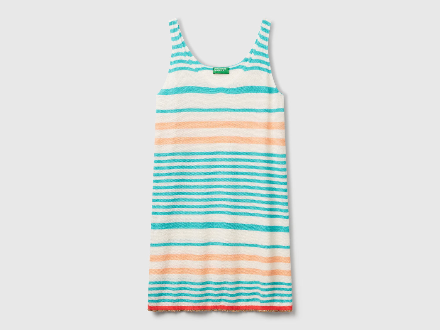 Vestito in maglia a righe da donna verde acqua | Benetton Outlet