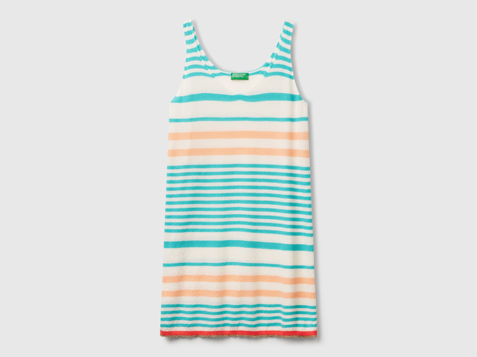 Vestito in maglia a righe da donna verde acqua | Benetton Outlet