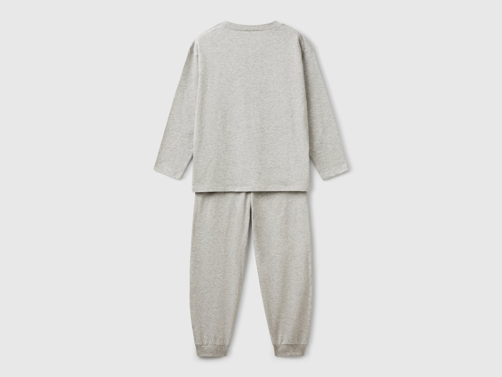 Pigiama in puro cotone da bambino grigio chiaro 2 | Benetton Outlet