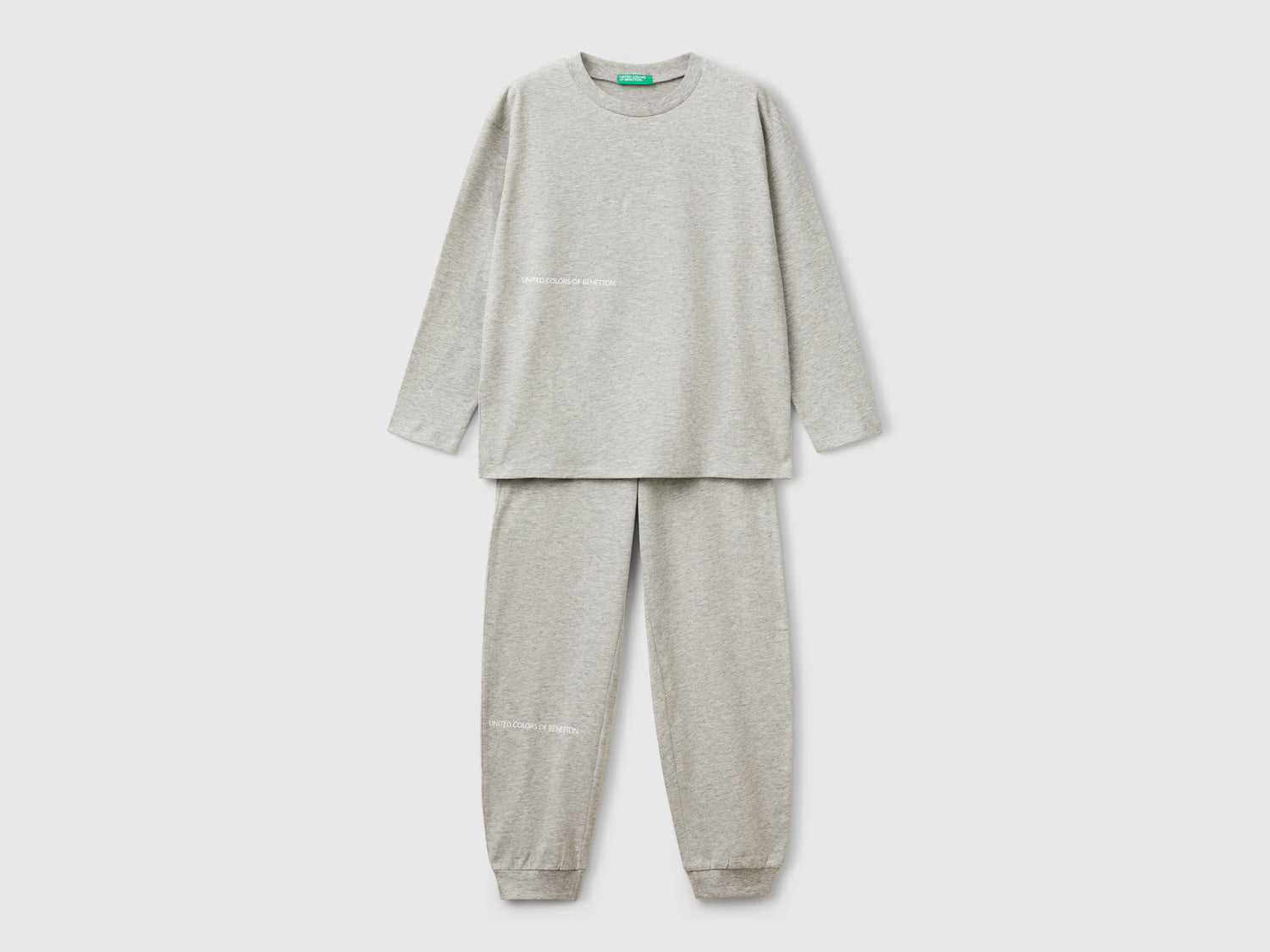 Pigiama in puro cotone da bambino grigio chiaro | Benetton Outlet