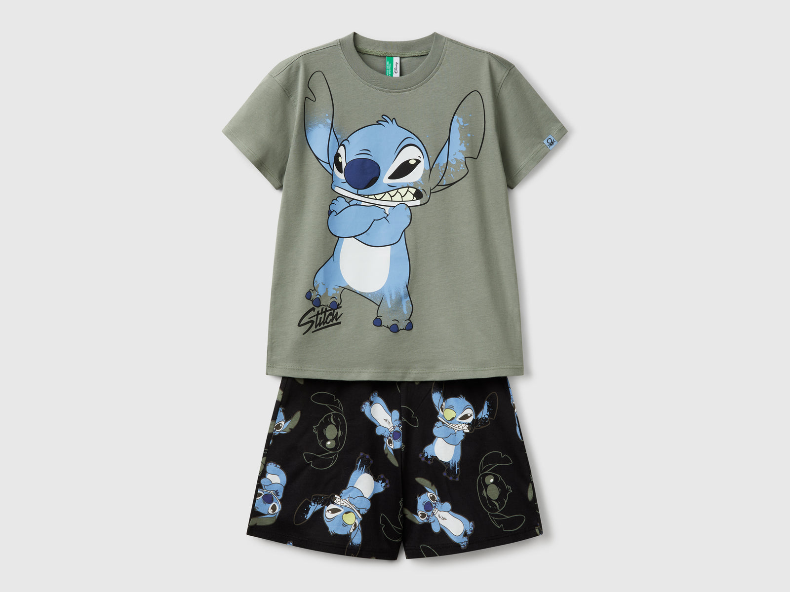 Pigiama corto Lilo & Stitch ©Disney da bambino verde chiaro | Benetton Outlet