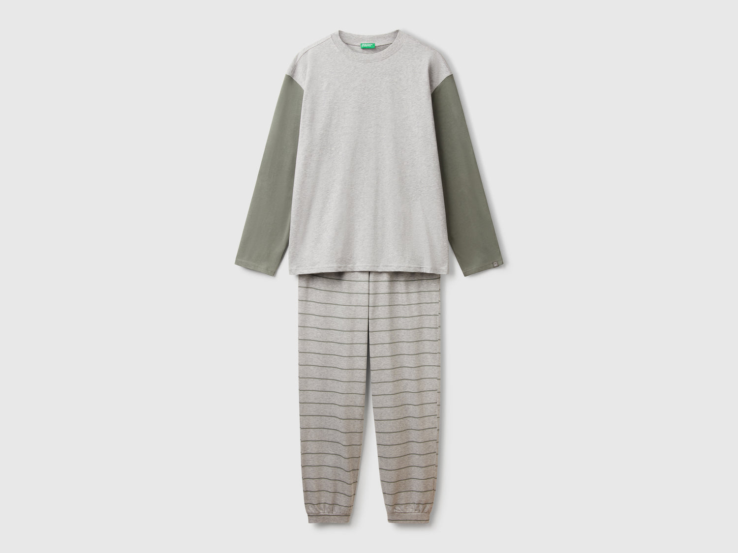 Pigiama in puro cotone da uomo grigio chiaro | Benetton Outlet