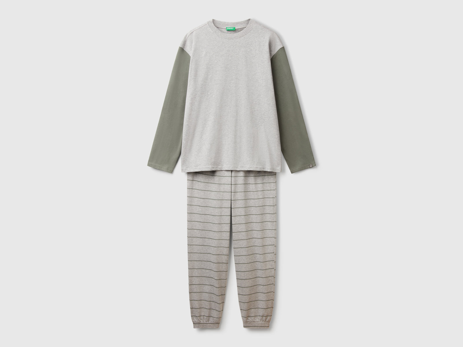 Pigiama in puro cotone da uomo grigio chiaro | Benetton Outlet