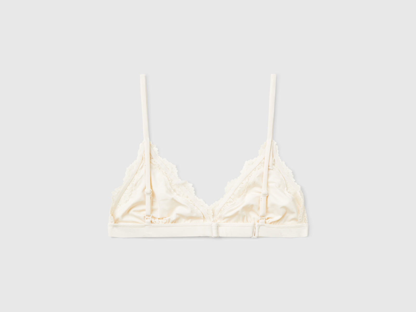 Reggiseno a triangolo con pizzo da donna bianco panna 2 | Benetton Outlet