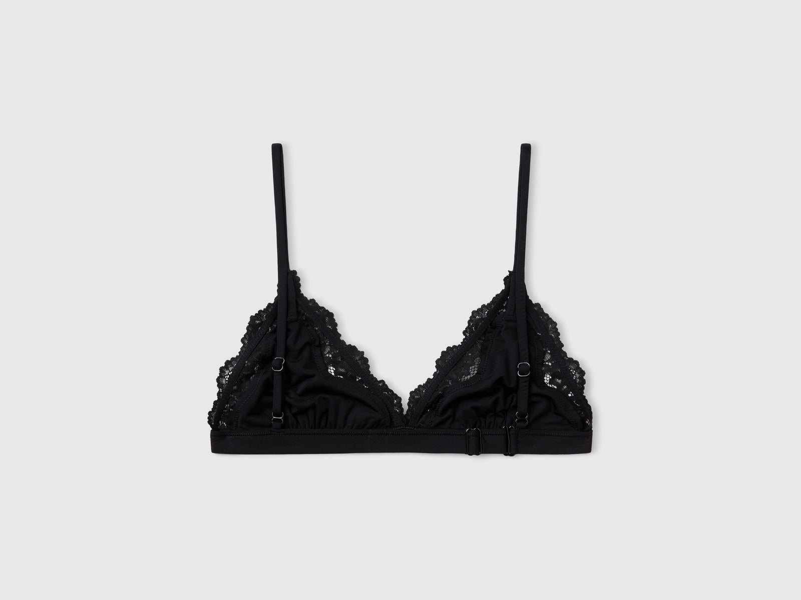 Reggiseno a triangolo con pizzo da donna nero 2 | Benetton Outlet
