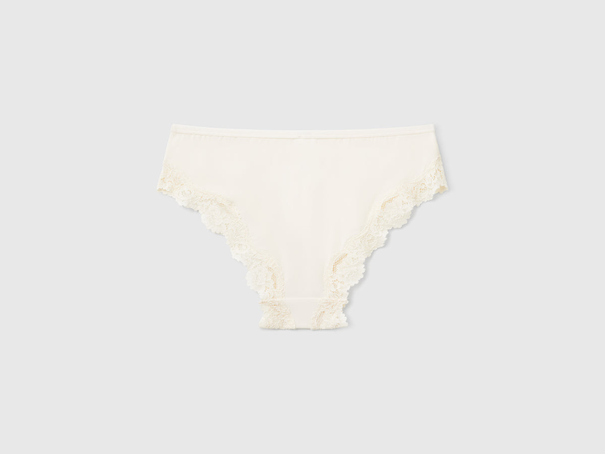 Slip fianco alto con inserti in pizzo