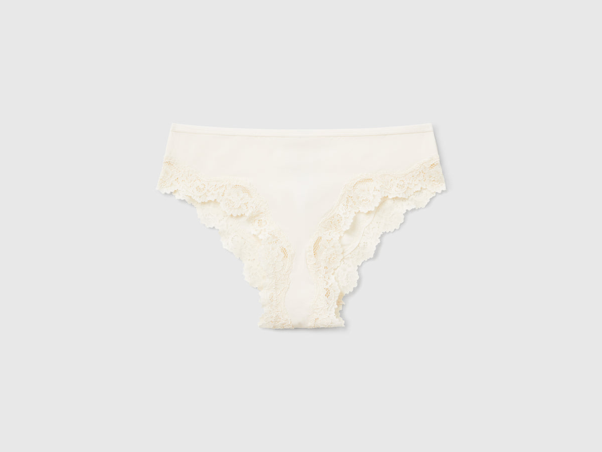 Slip fianco alto con inserti in pizzo