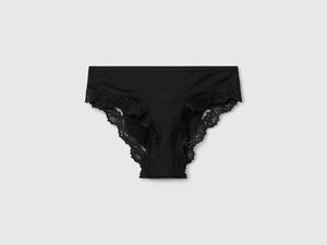 Slip fianco alto con inserti in pizzo