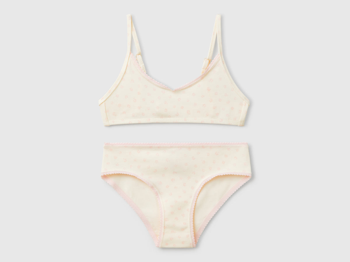 Completo brassiere e slip a fiori