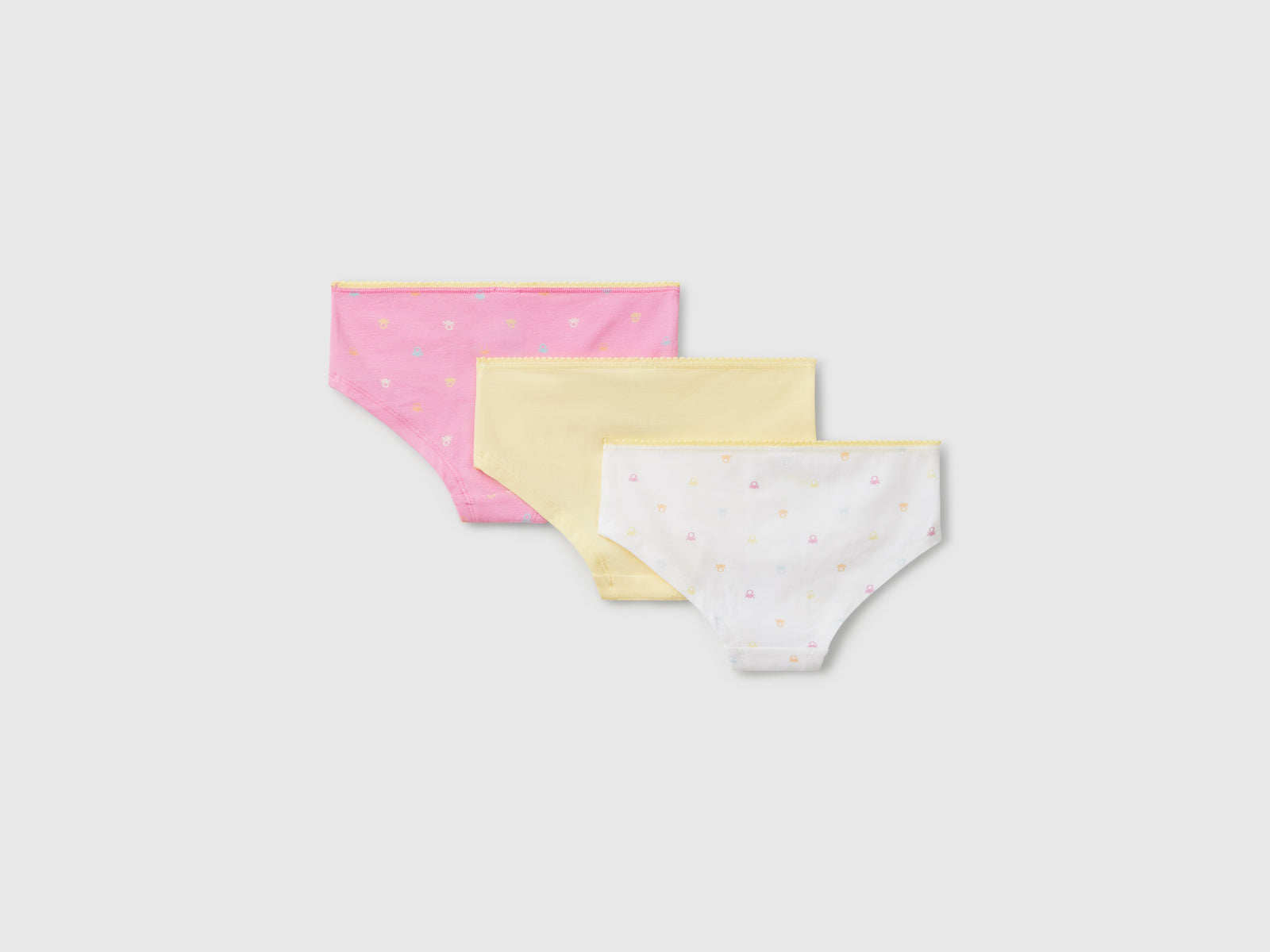 Tre slip in cotone stretch da bambina multi-color 2 | Benetton Outlet