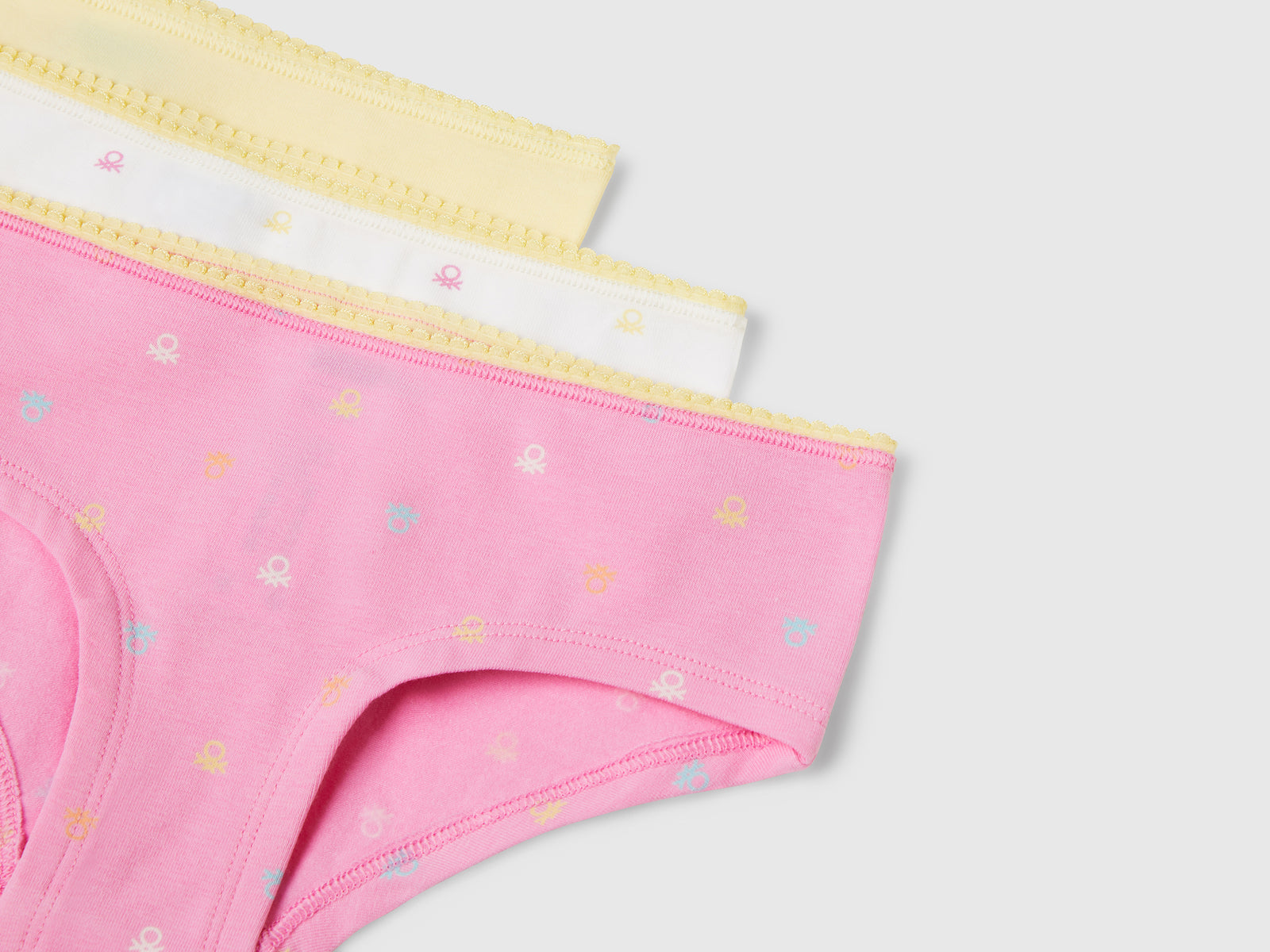 Tre slip in cotone stretch da bambina multi-color 3 | Benetton Outlet