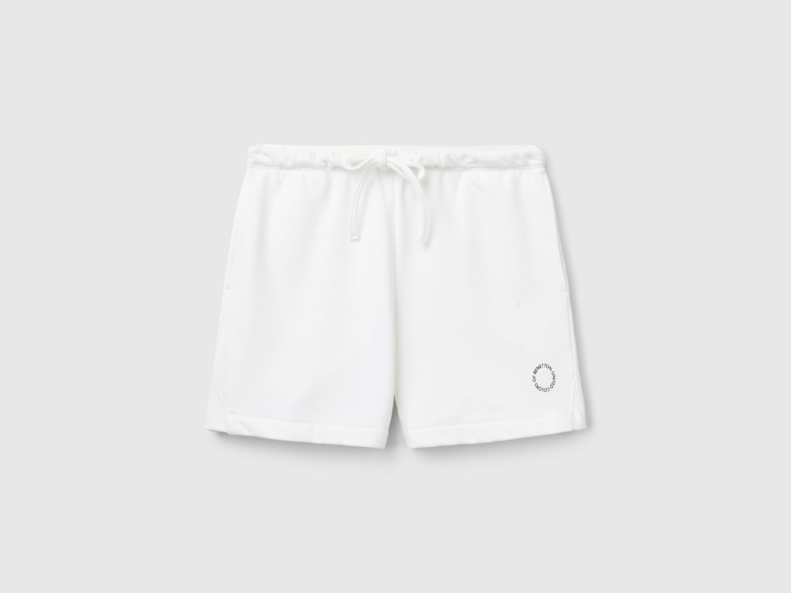 Shorts con elastico logato da donna bianco panna | Benetton Outlet