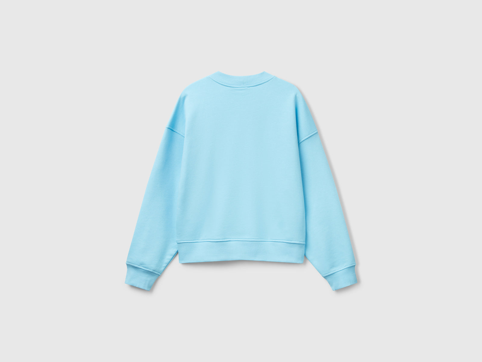 Felpa girocollo in misto cotone da donna turchese 2 | Benetton Outlet