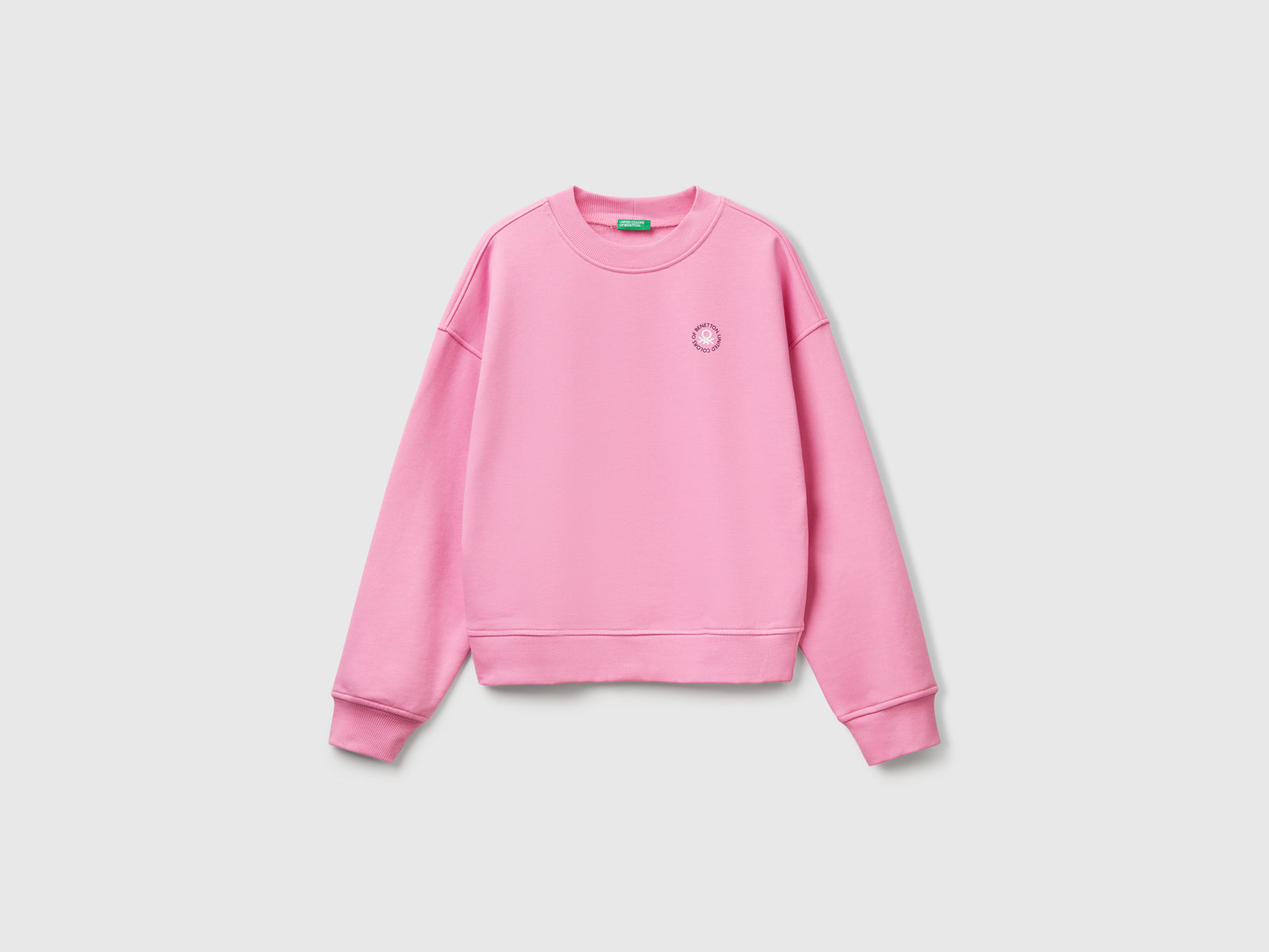 Felpa girocollo in misto cotone da donna rosa | Benetton Outlet