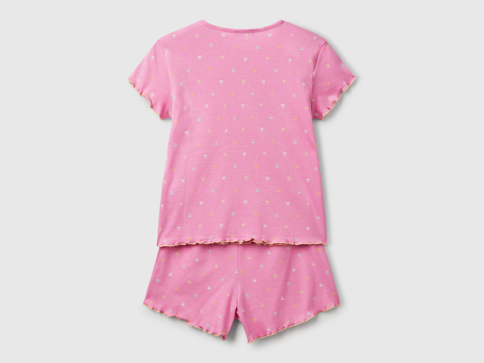 Pigiama con stampa loghi da bambina rosa 2 | Benetton Outlet