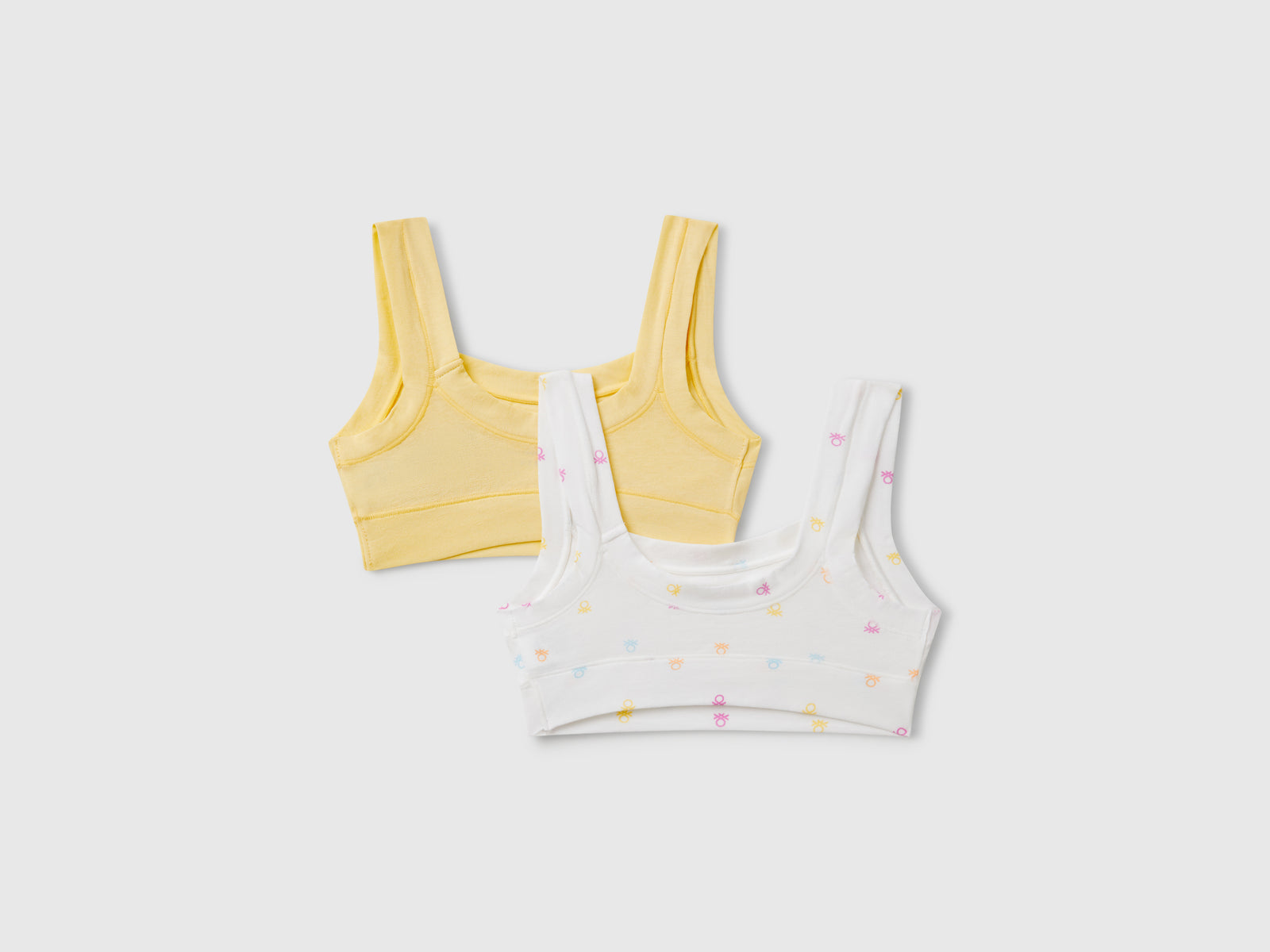 Due brassiere in cotone super stretch da bambina multi-color 2 | Benetton Outlet