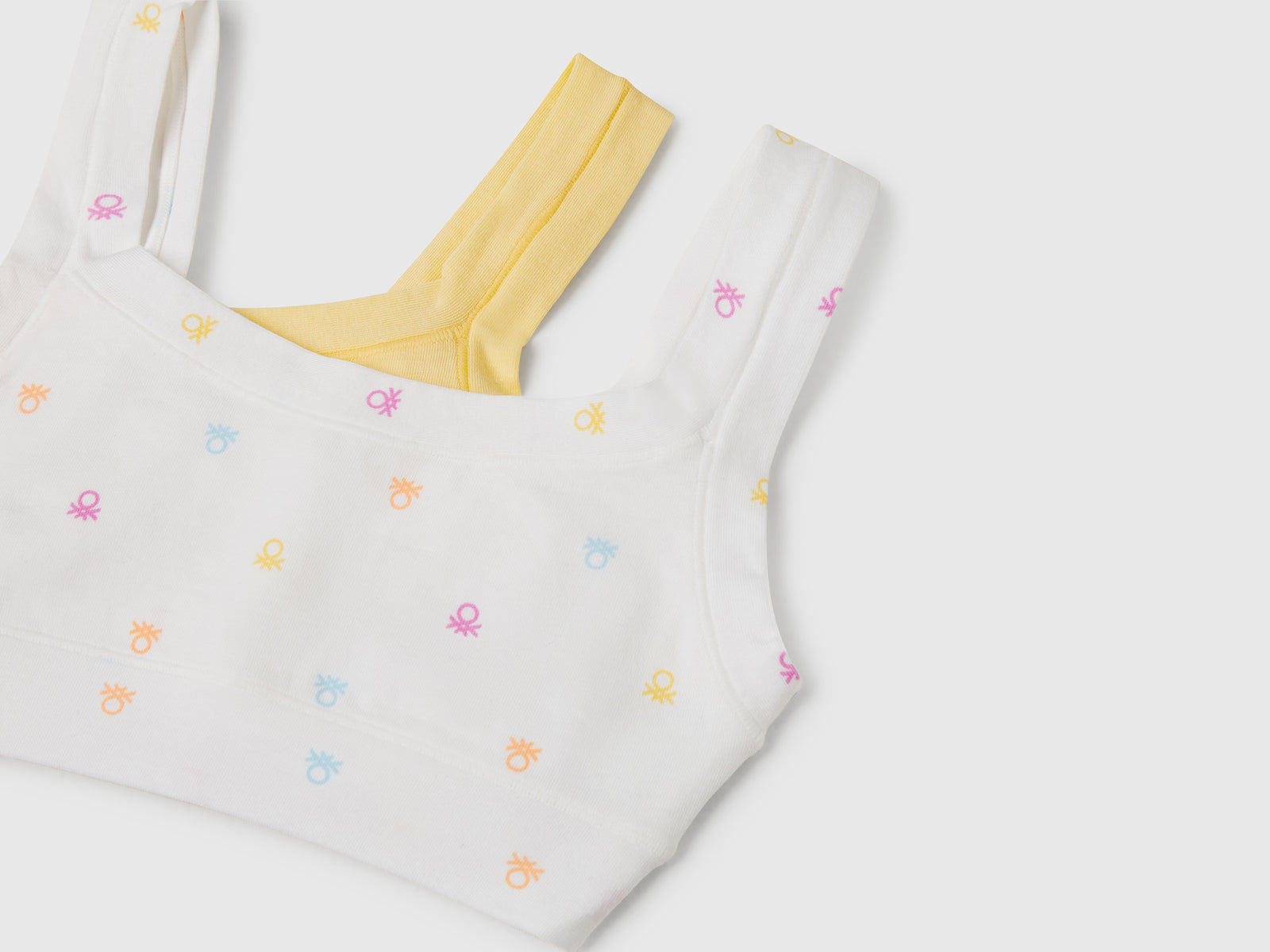Due brassiere in cotone super stretch da bambina multi-color 3 | Benetton Outlet