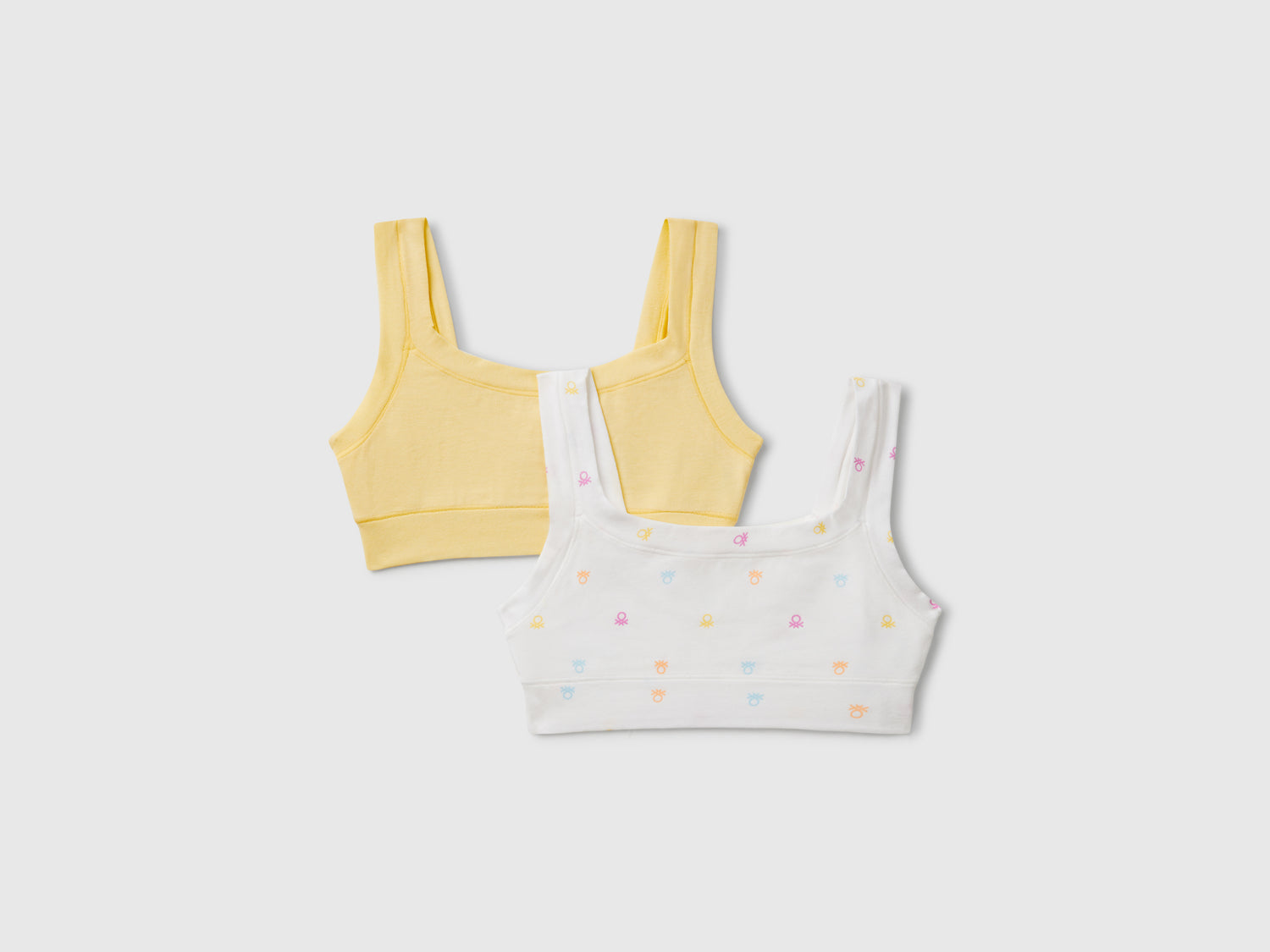 Due brassiere in cotone super stretch da bambina multi-color | Benetton Outlet