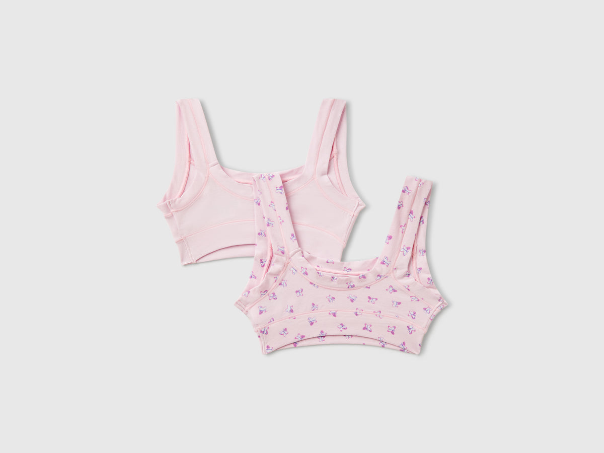 Due brassiere in cotone super stretch