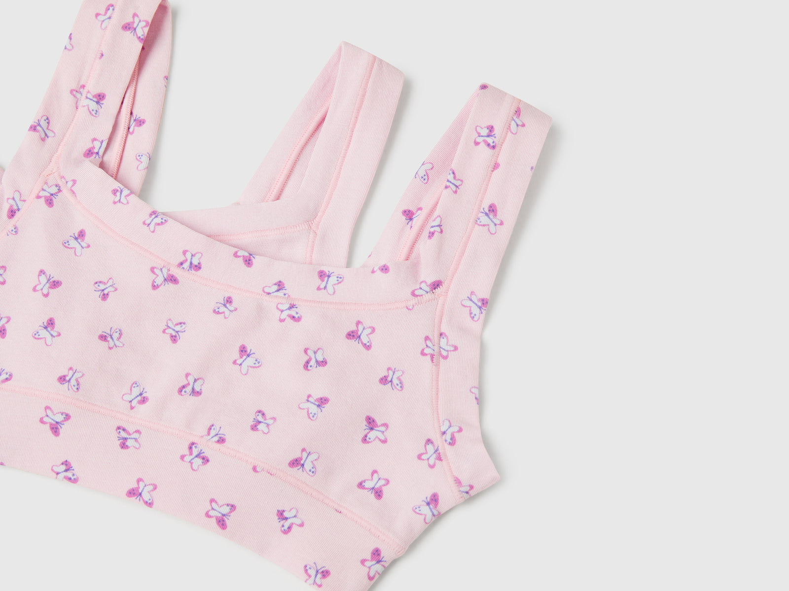 Due brassiere in cotone super stretch da bambina rosa 3 | Benetton Outlet