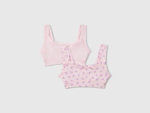 Due brassiere in cotone super stretch