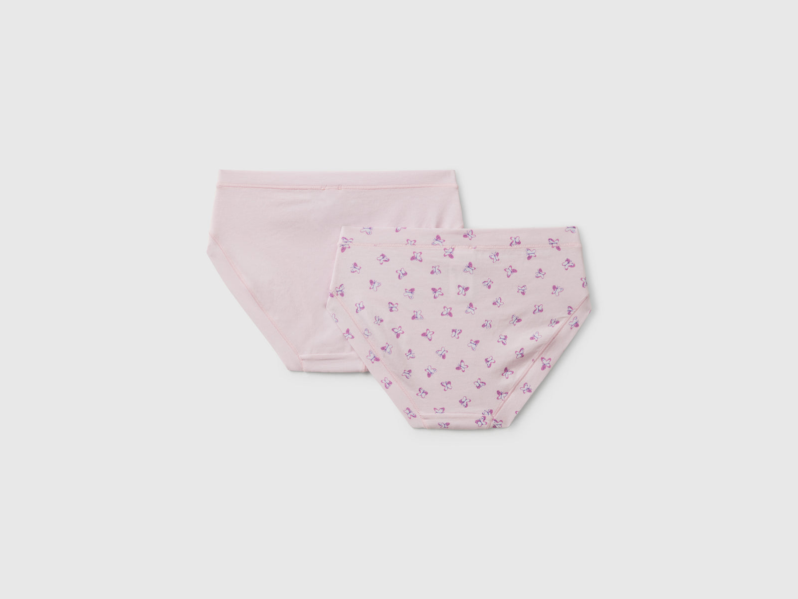 Due slip in cotone super stretch da bambina rosa 2 | Benetton Outlet
