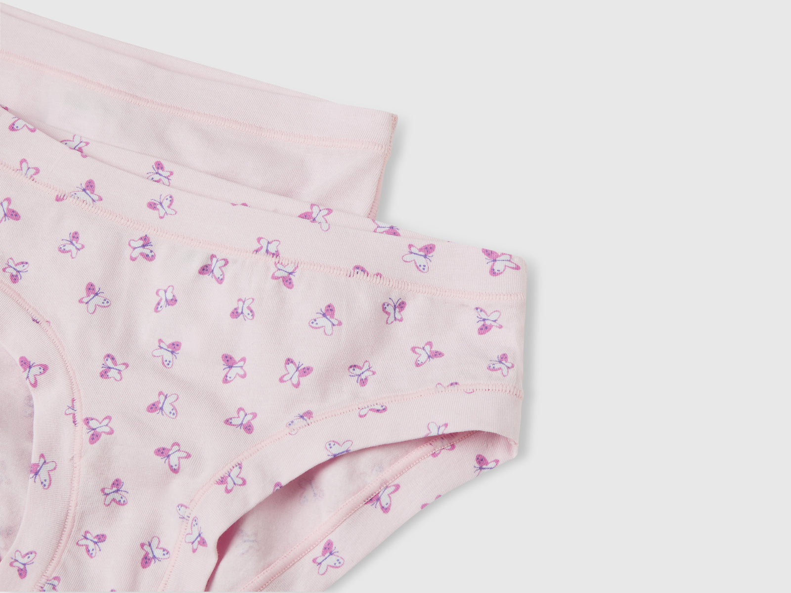 Due slip in cotone super stretch da bambina rosa 3 | Benetton Outlet