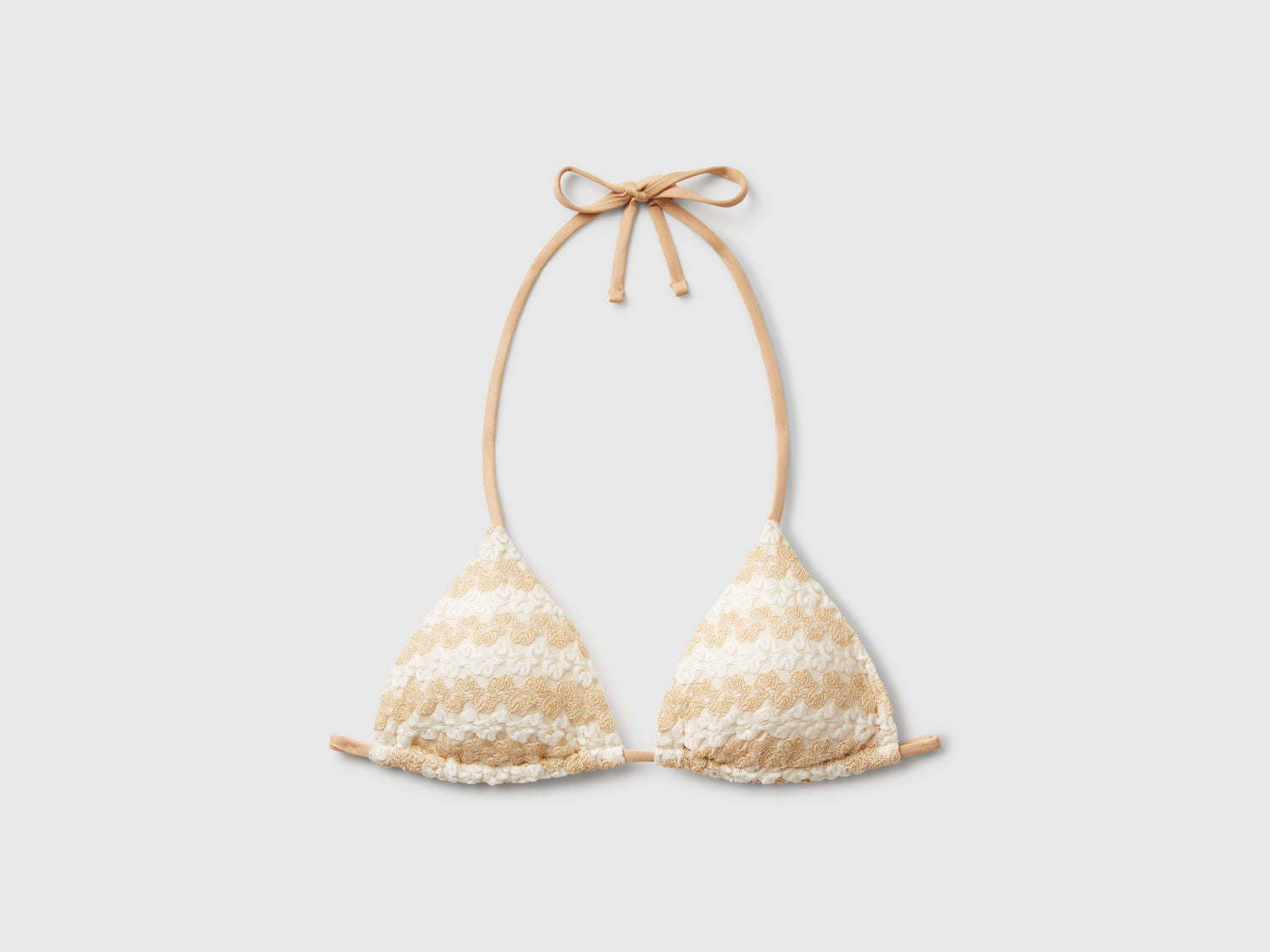 Triangolo mare crochet con lurex da donna oro | Benetton Outlet