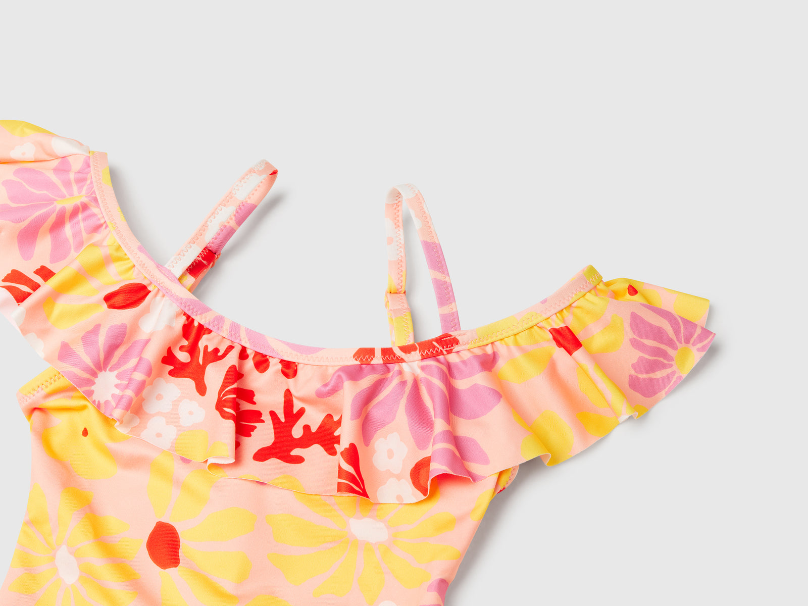 Costume intero con stampa fiori da bambina multi-color 3 | Benetton Outlet