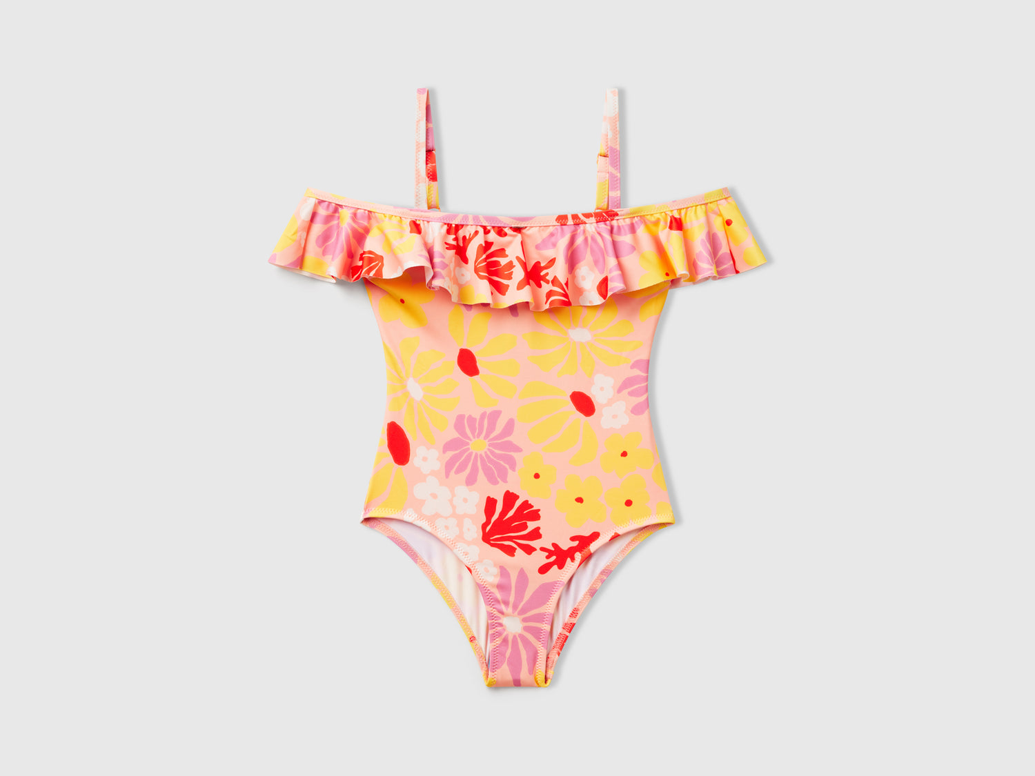 Costume intero con stampa fiori da bambina multi-color | Benetton Outlet