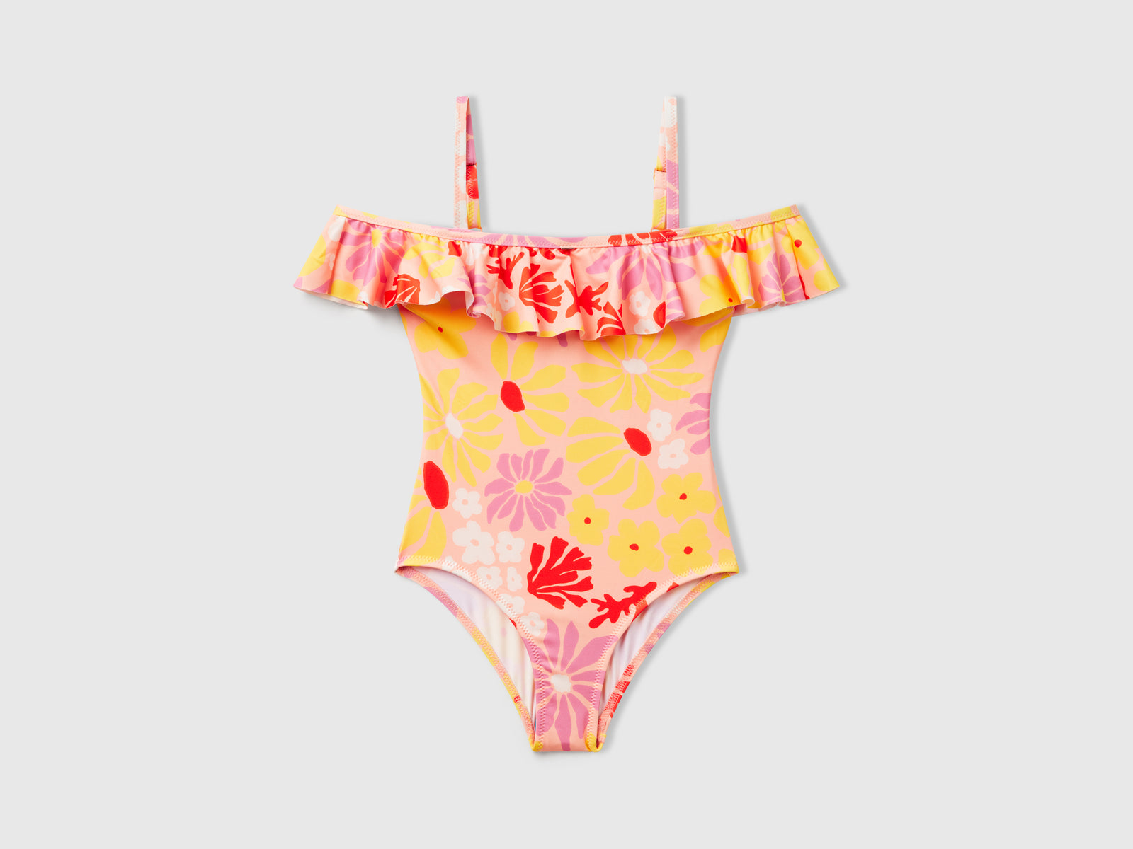 Costume intero con stampa fiori da bambina multi-color | Benetton Outlet